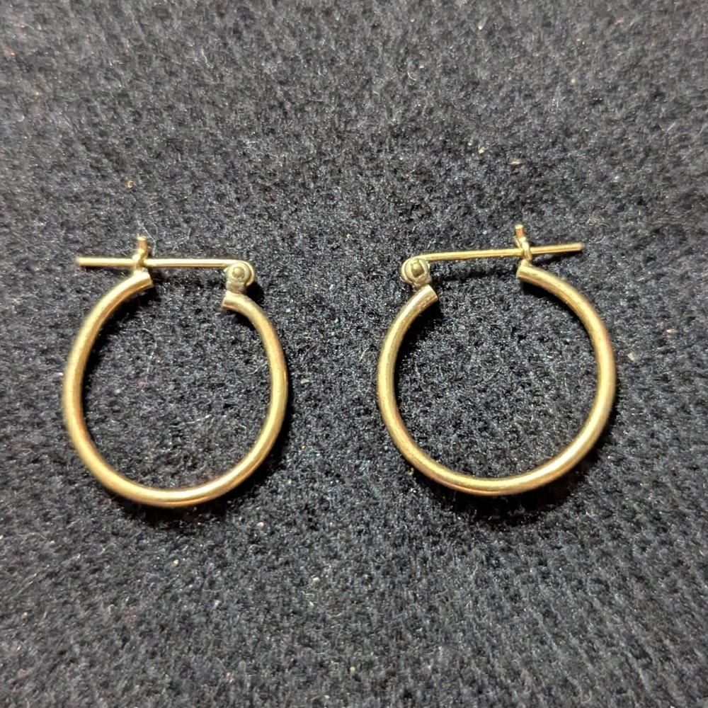 Gold Tone Dainty Delicate Hoop Statement Earrings